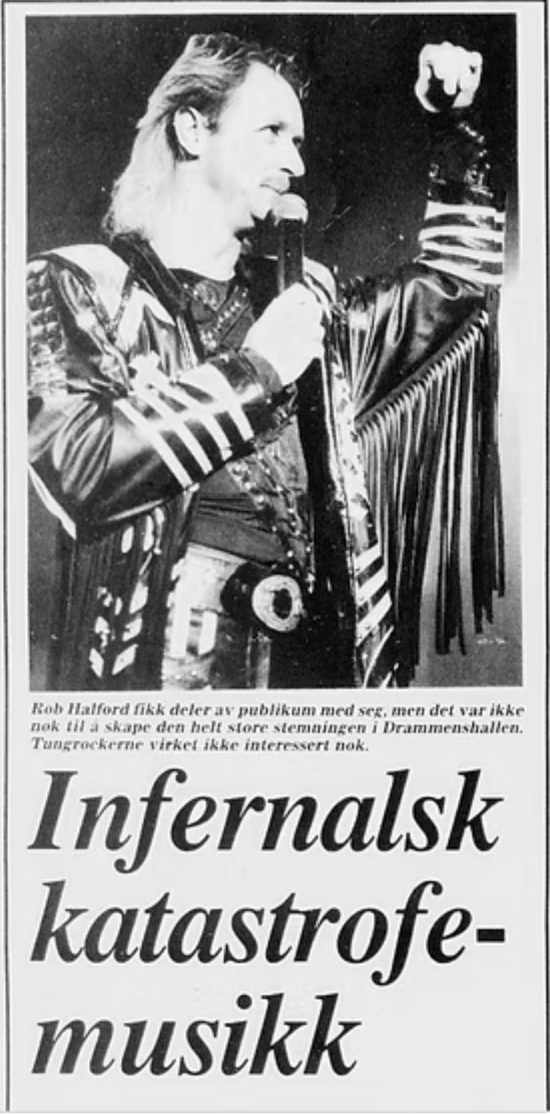 Avisanmeldelsen fra Drammenshallen: «Infernalsk katastrofemusikk».