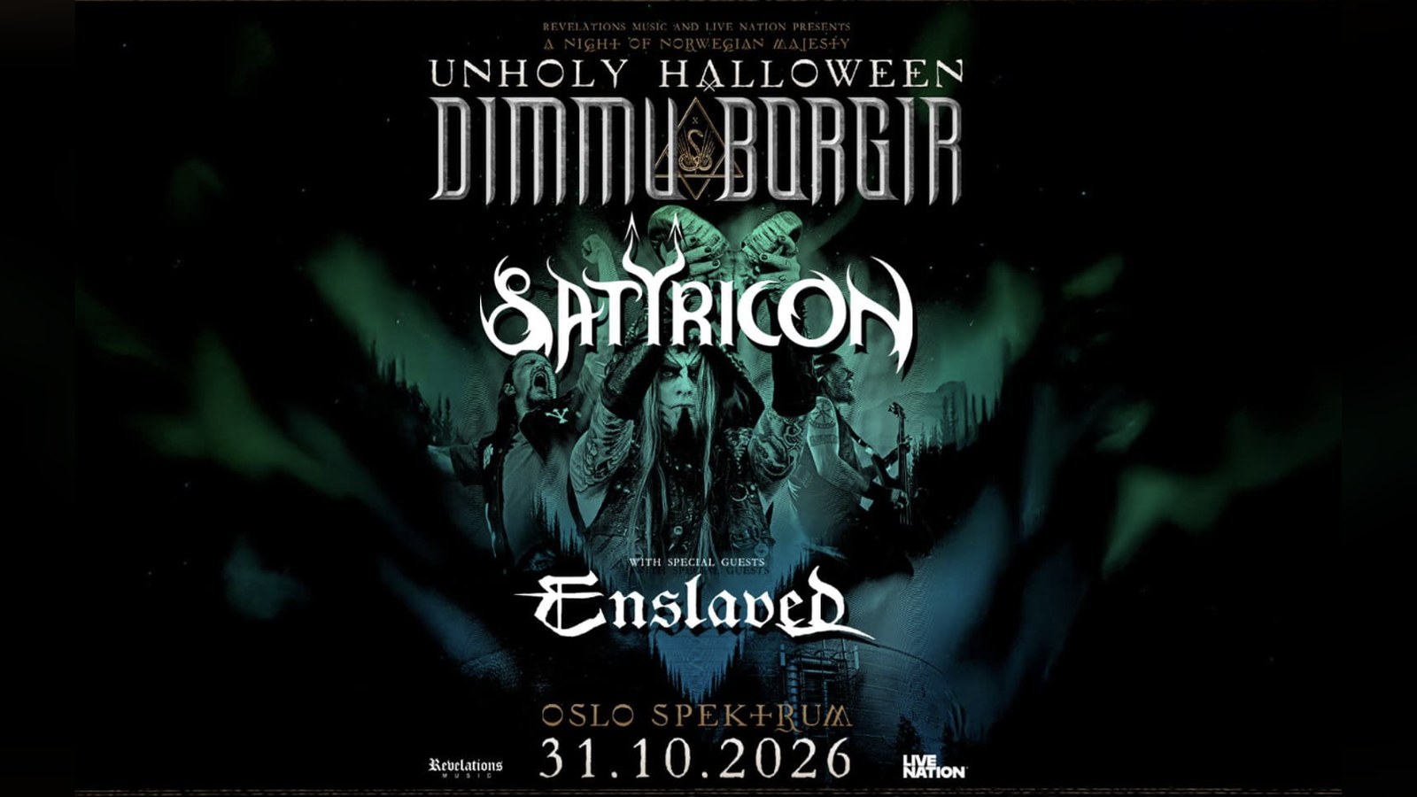Unholy Halloween i Oslo Spektrum lørdag 31. oktober. Plakat: Revelations Music og Live Nation.